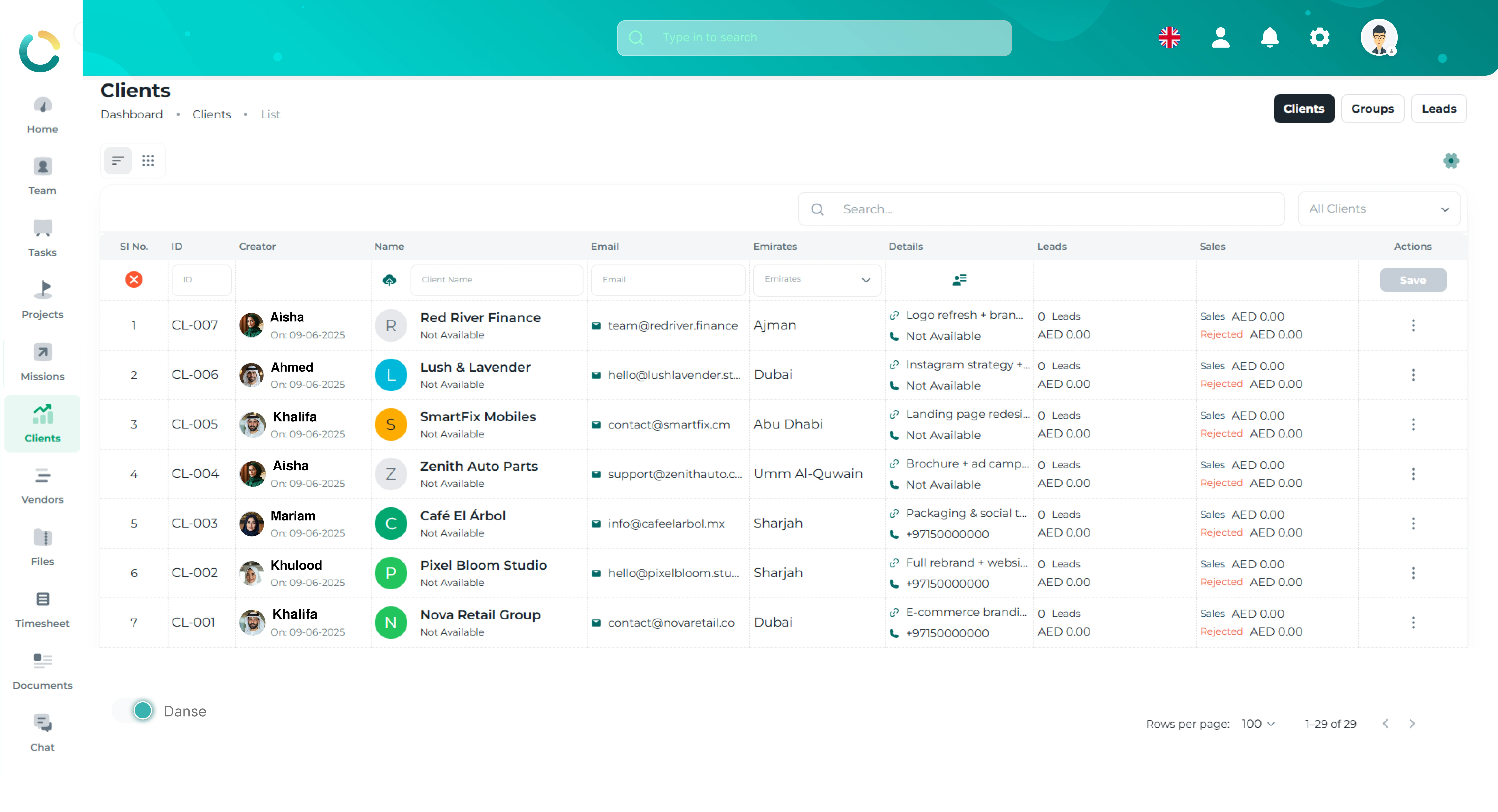 TAIRRAGO Client Database